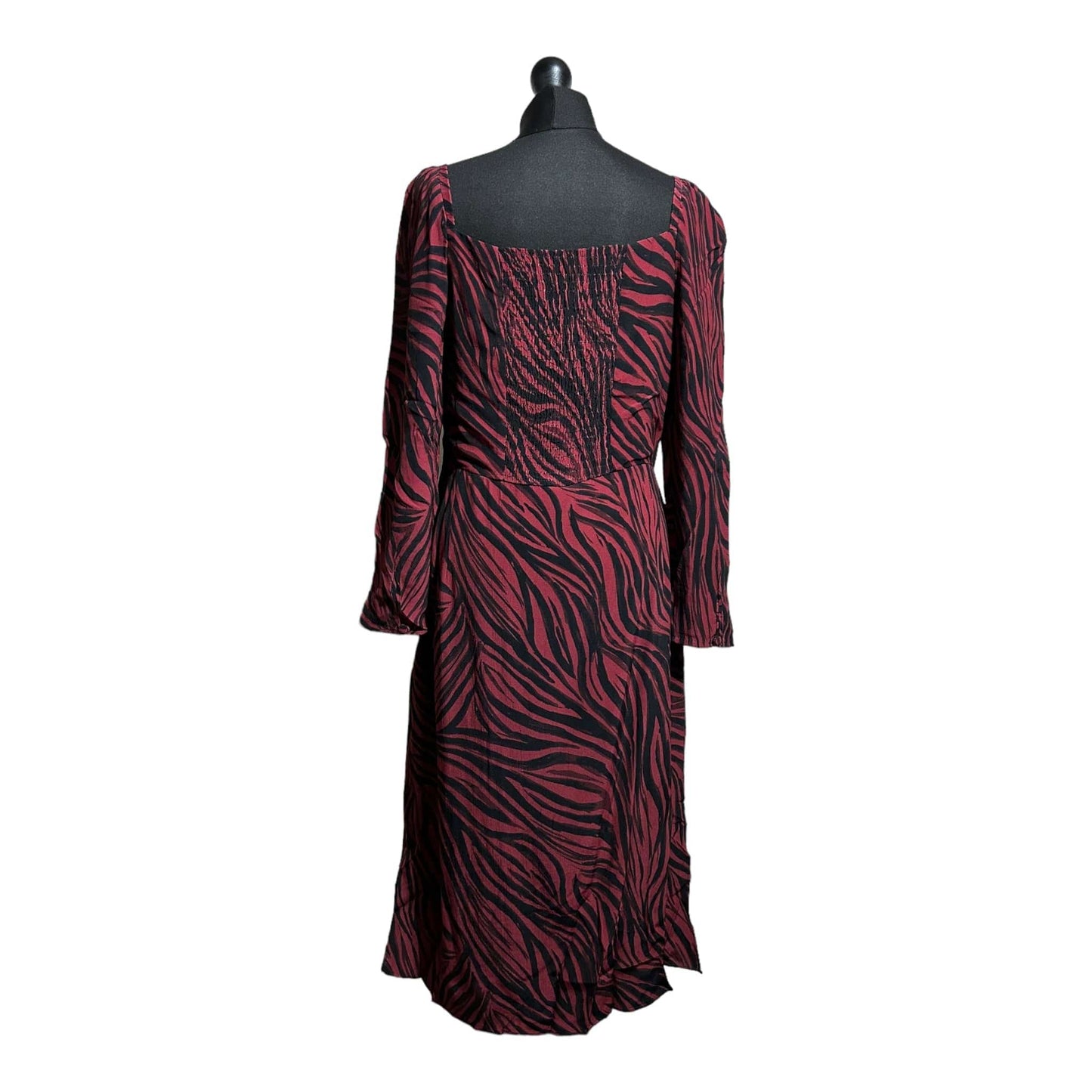 Sosandar Zebra Square Neck Midi Dress - Recurring.Life